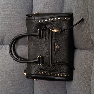 Michael Kors Carine Small Leather Satchel in Black